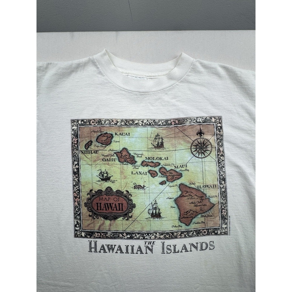 Vintage 90s Hawaiian Island Nature Tourist Single Stitch T-Shirt All Sport - Picture 2 of 16
